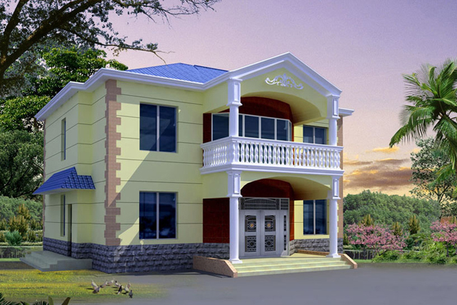 鋼結構別墅：FK-RJ208+兩層-14.06X13.80米(圖1)