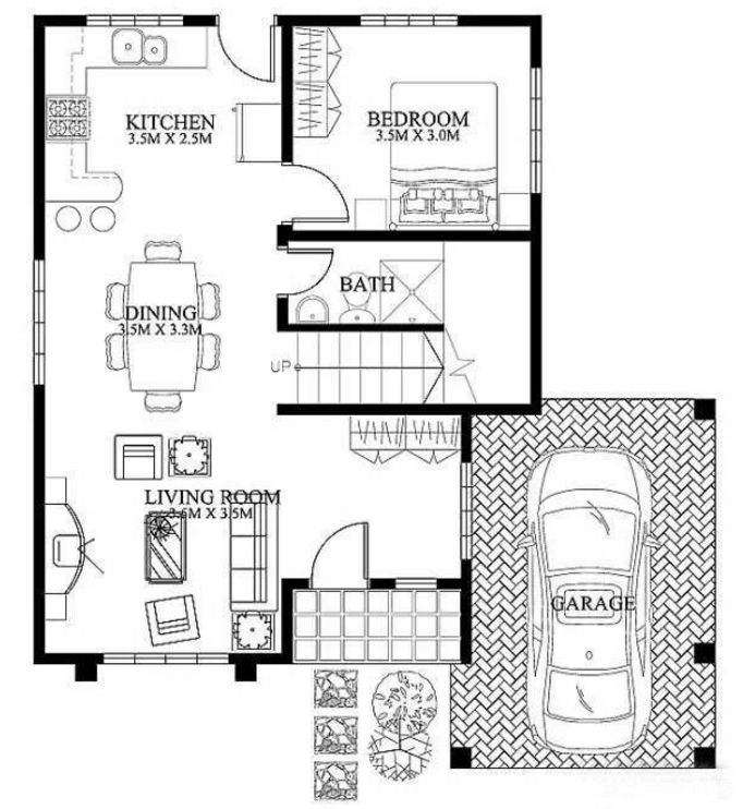 新鄉間鋼結構自建別墅9米×10米二層帶車庫(圖2)
