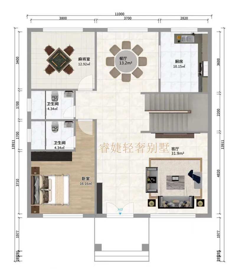 漂亮的二層田園中式別墅(圖4) 漂亮的二層田園中式別墅(圖4)