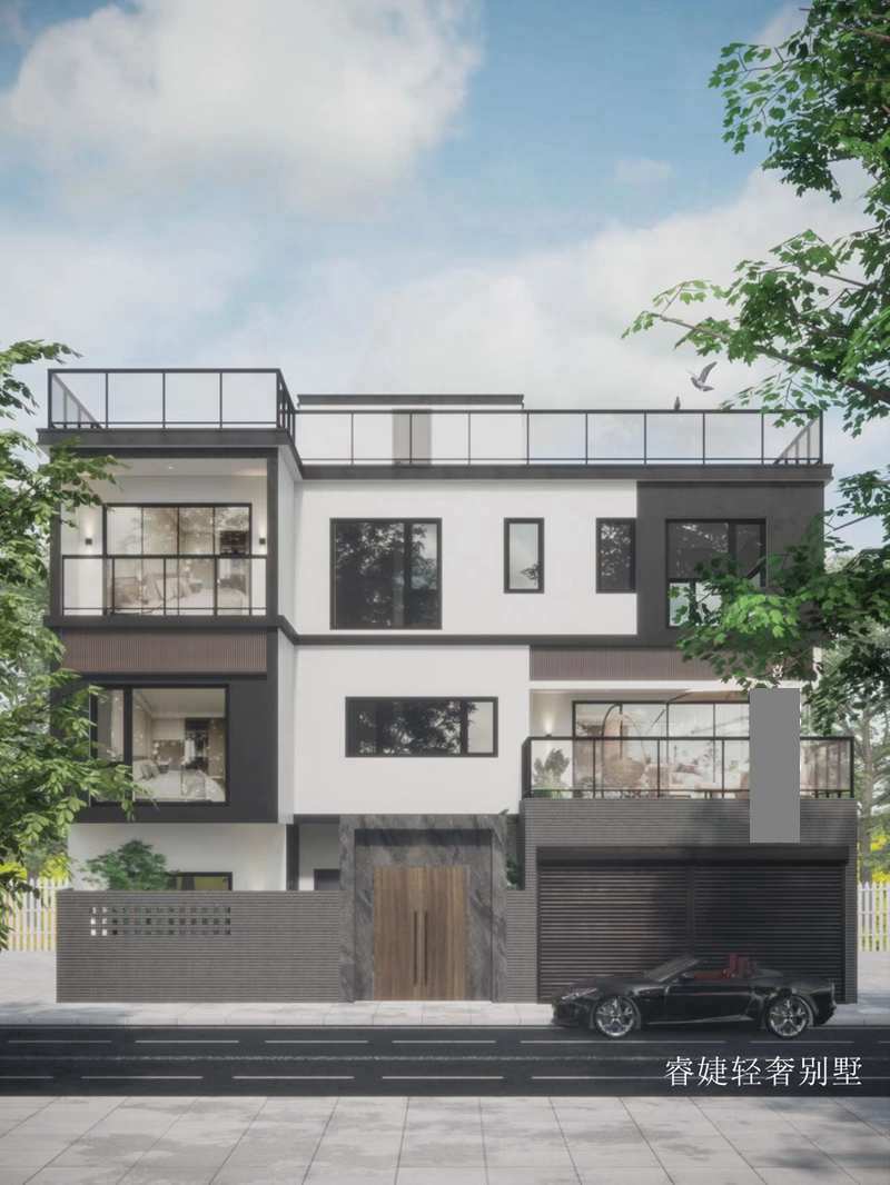 現代別墅占地145平設計圖紙帶兩種效果圖還有電梯(圖2) 現代別墅占地145平設計圖紙帶兩種效果圖還有電梯(圖2)