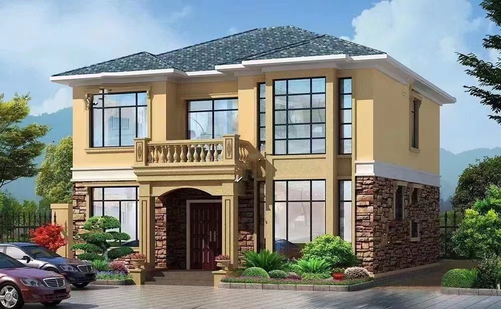 2套占地120平二層輕鋼別墅，外觀大方布局合理，30多萬就能建！