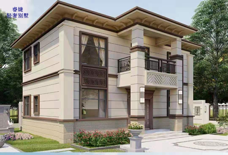 這些農村最實用的二層輕鋼別墅圖，主體造價30萬左右建好，有圖有真相